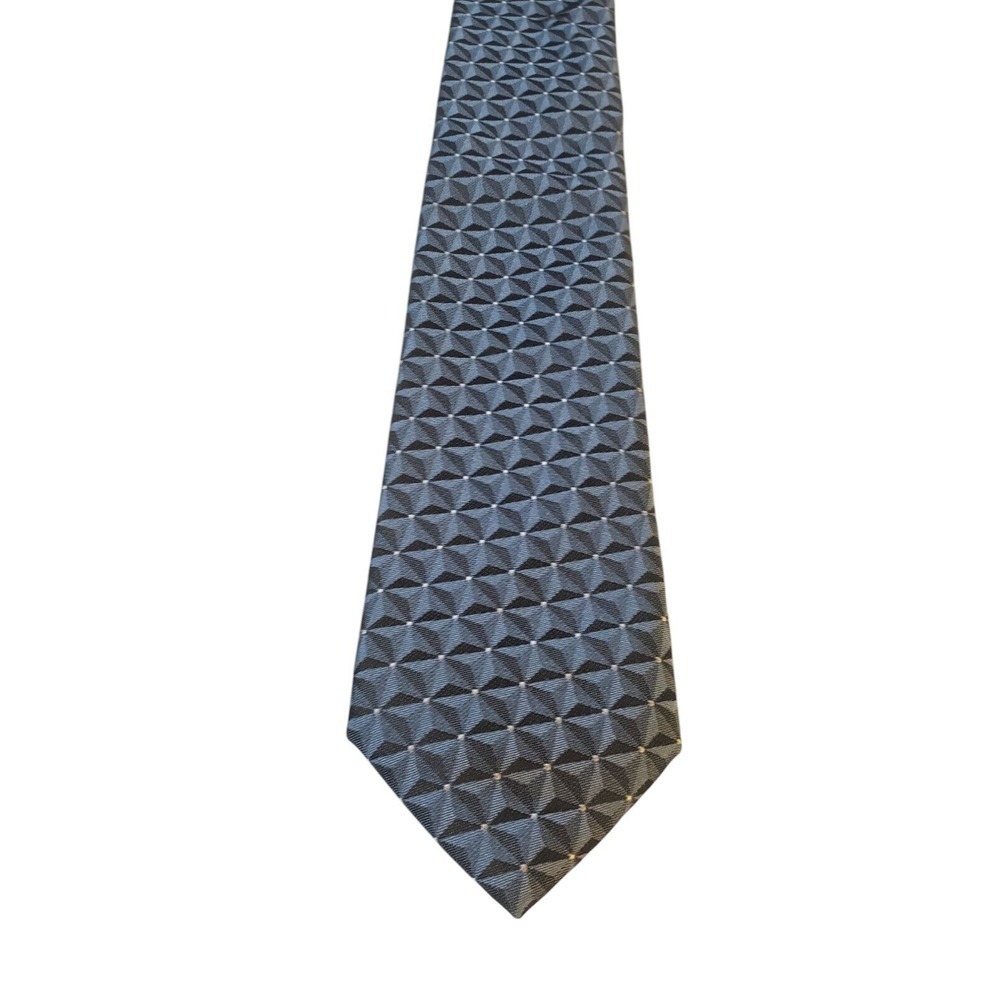 Alfani Neck Tie Mens Blue Geometric Poly blend‎ Business Church Preppy Luxury